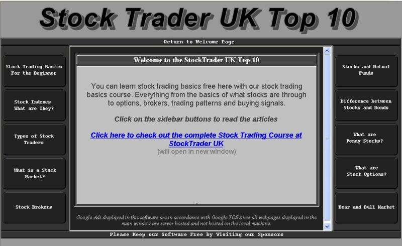 Stock Trader UK's Top 10 screen shot